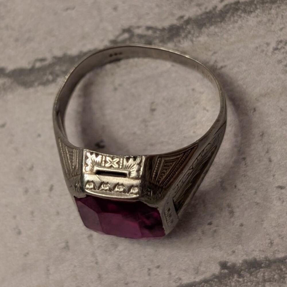 Ostby and Barton White Gold Ring with Markings OB10K - Picture 3 of 12